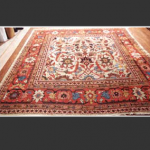 From the mid 19th-century onward, Persian Sultanabad rugs were exclusively made for the European market. They often favored the bold floral designs with spacious patterned Rugs. All rugs and carpets from this period were exclusively made with pure and natural dyes. Dark red, blue, soft green, gold, and ivory are the typical colors. Warps, foundation, and wefts are cotton and the pile is wool. The wool of the Sultanabad rugs is hand spun usually from the weavers own sheep. The rugs are woven using asymmetrical Turkish knots to tie each loop one by one. Besides using wide and bold borders, Sultanabad rugs had designs based on small repeating floral patterns as well as all-over large scale lattice vine patterns. Sultana bad rug designers simplified the designs by creating a special work of art with unique character. Foreign companies as well as local merchants adopted a similar system, causing Sultanabad carpets to become carpets of the highest decorative value, even today by both interior designers and the discriminating collector. Therefore, Sultananads have great value in any condition, often favored for their bold floral designs with spacious patterns.